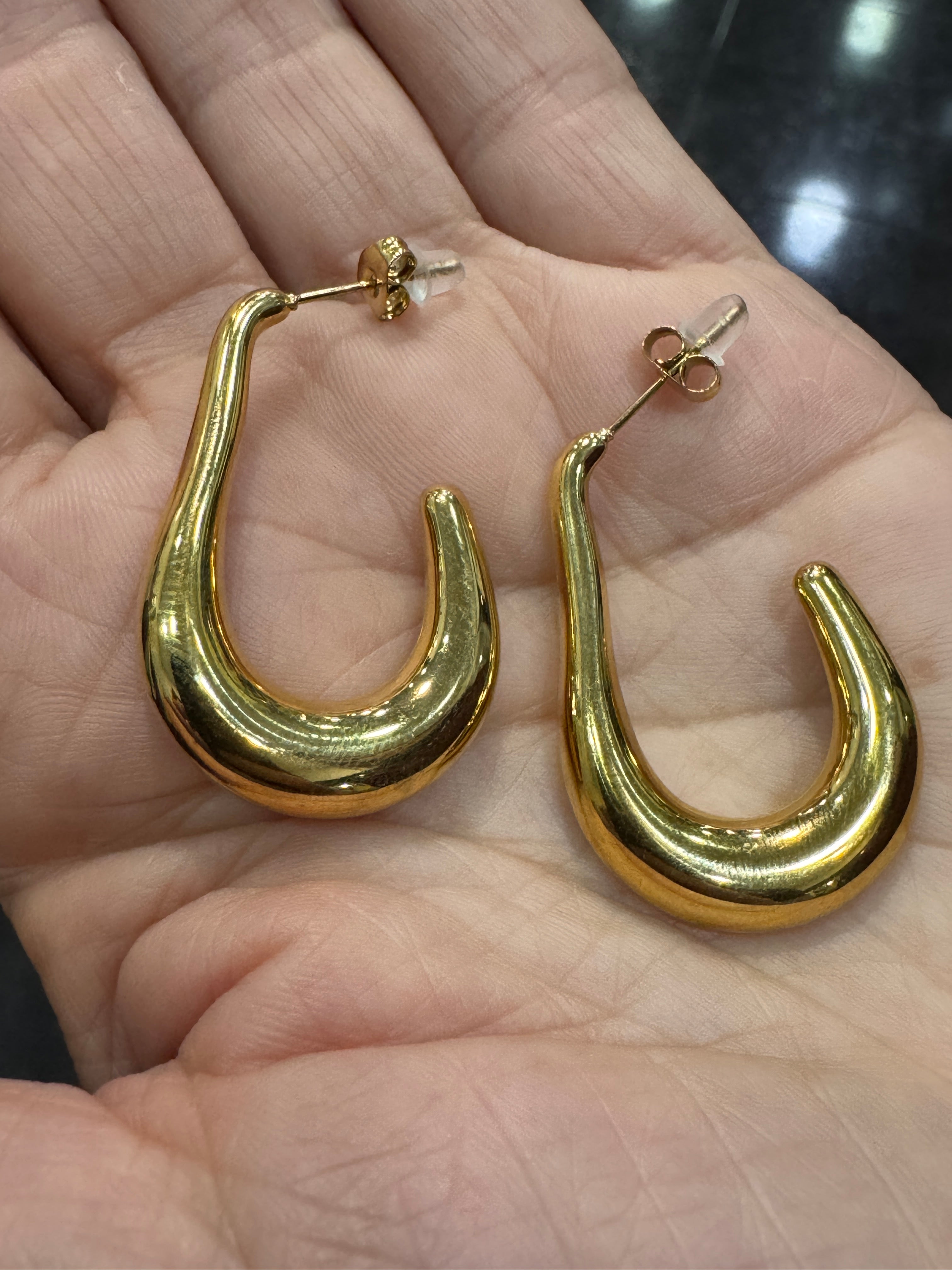Pendientes Dorados Sculptural Drop